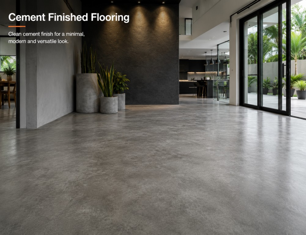 Cement Finished Concrete Flooring