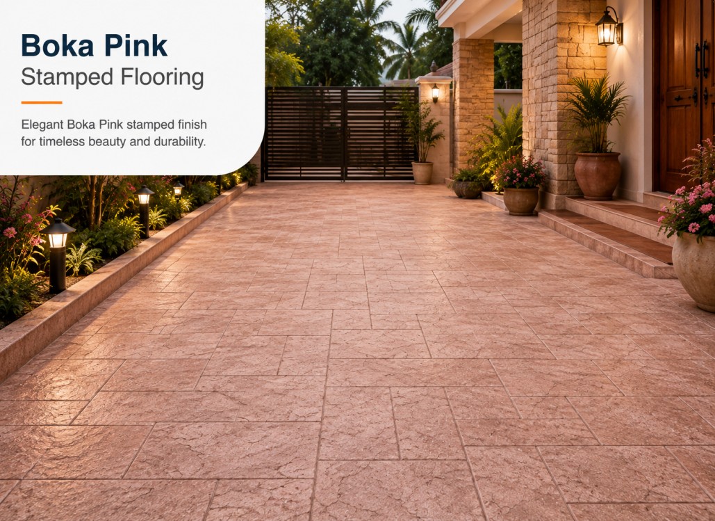 Boka Pink Stamped Concrete Flooring