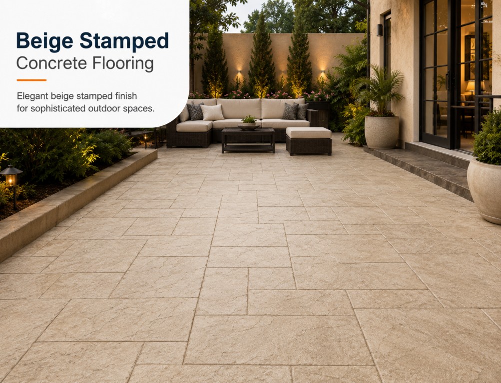 Beige Stamped Concrete Flooring