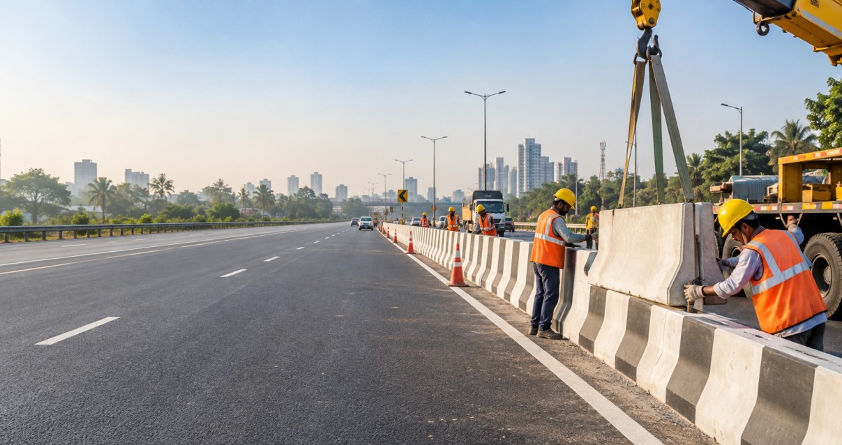 Center divider installation for road safety