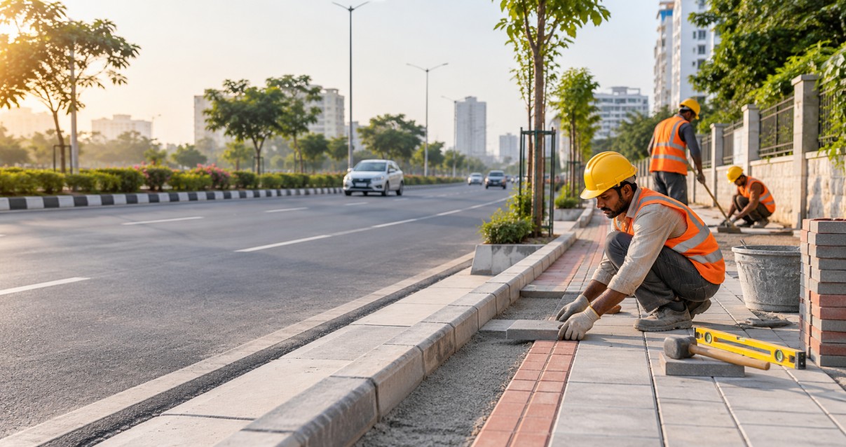 Footpath Work | Jay Ambe Petro Chem Infra