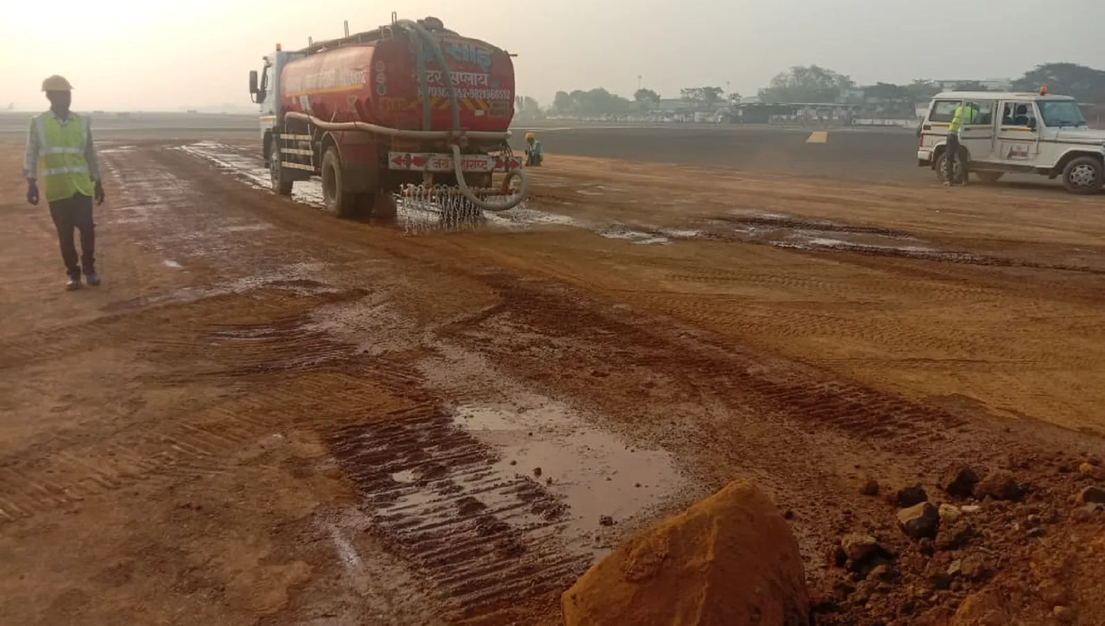 Watering and moisture conditioning during embankment work