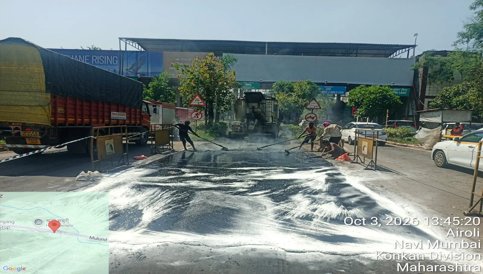 Bituminous mastic surface preparation at a work site