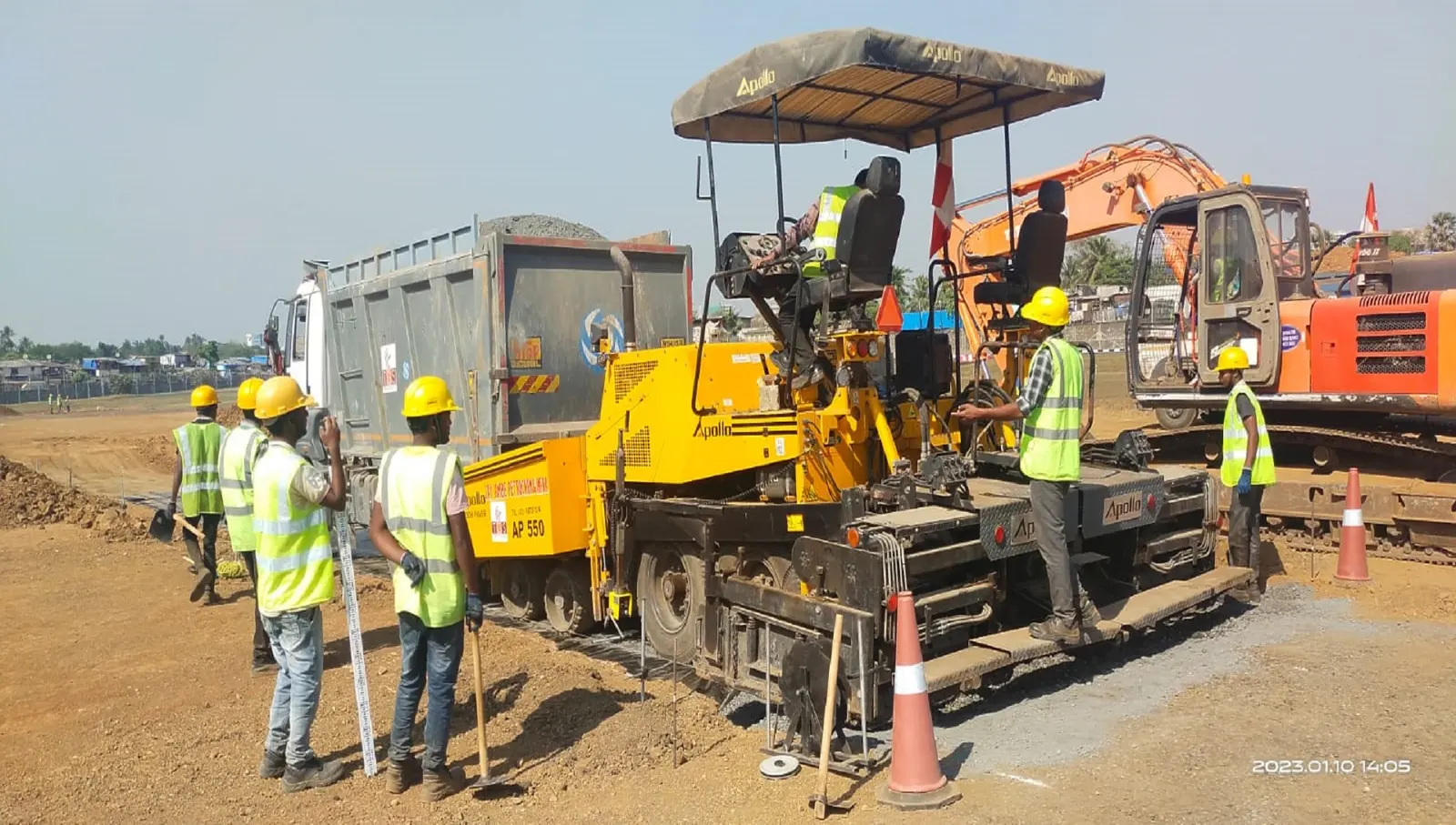 Asphalt paving work at Mumbai Airport RESA-32