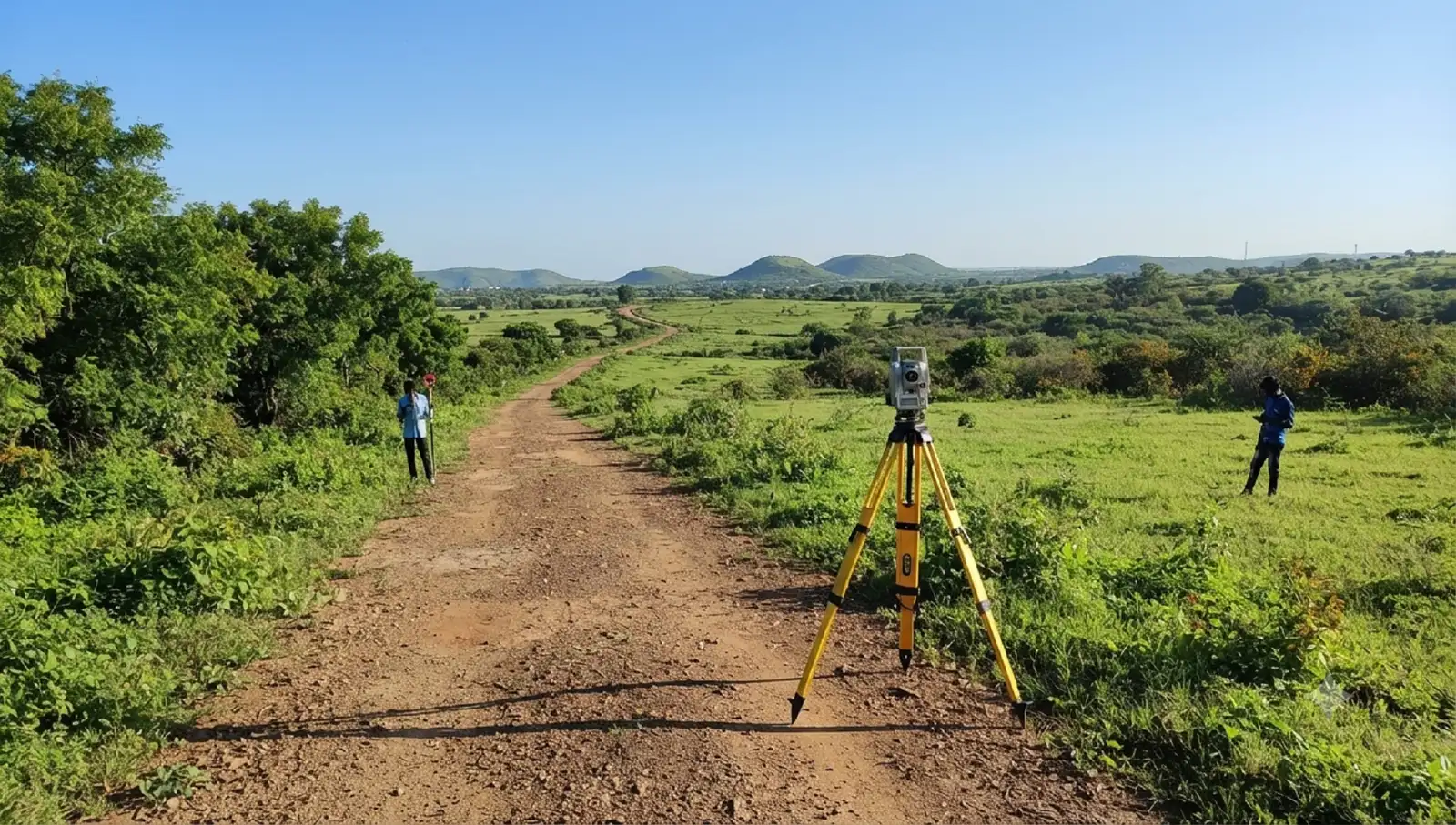 Process reference: total-station survey and road alignment work