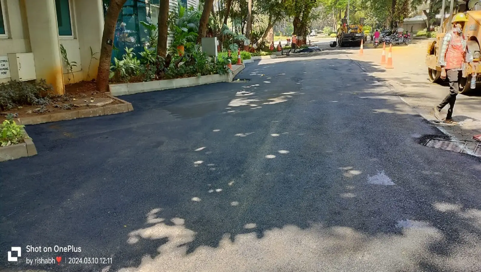 Road surfacing work at the Vikhroli site