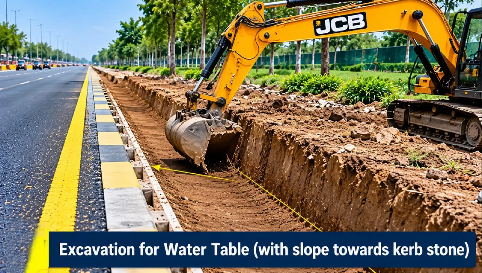 Process illustration: water-table drain excavation